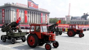 September 9, 2013: Tractors pull artillery through Kim Il Sung Square during a military parade to mark the 65th anniversary of North Korea's founding in Pyongyang. (AP)