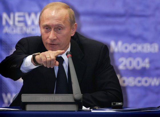 Russian President Vladimir Putin gestures at a conference of international news agencies and journalists in Moscow in September, discussing Iran's need for nuclear weapons.