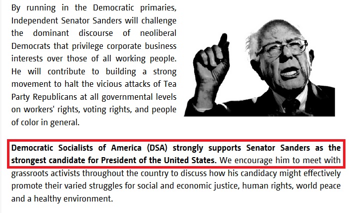 DSA Marxists Told to Hide Their Support for Bernie Sanders from Voters