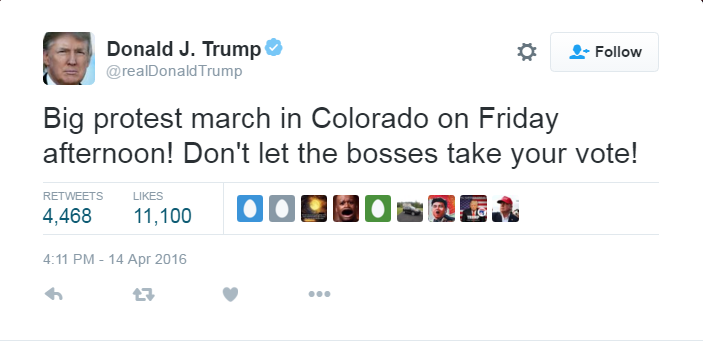 SICK: Trump tells supporters to attend ‘big protest march’ against Colorado GOP