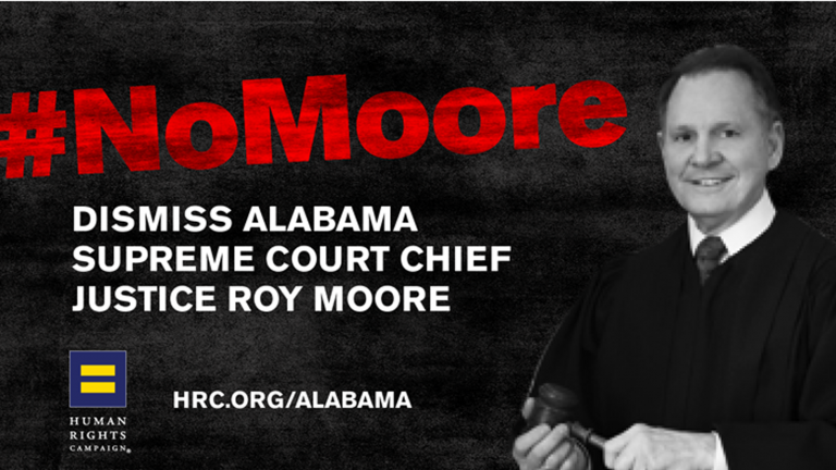 Vile ‘Human Rights Campaign’ pushed out Alabama Supreme Court Chief Justice Roy Moore