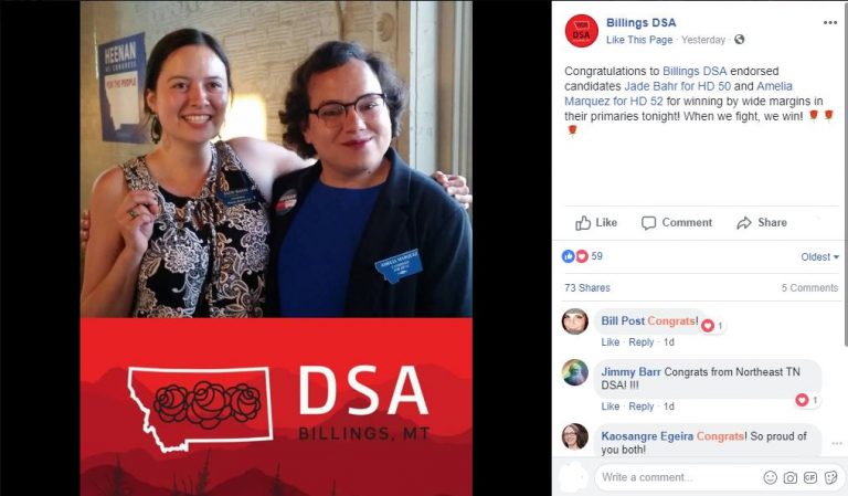 Two Democratic Socialists of America Marxists Win Montana State House Primaries