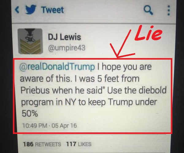 FAKE! Reince rigging voting machines so Trump gets below 50% during #NYPrimary